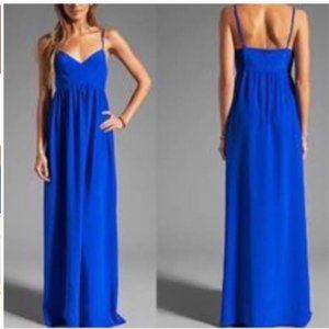 Amanda Uprichard Silk Maxi Dress Blue S